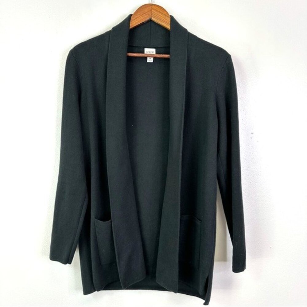 J. Crew Chelsea Open Front Sweater Blazer Black Size M